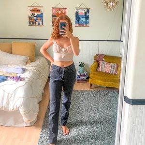 Black Mid-rise Lee Jeans